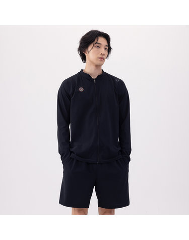 [아레나수영복] 플레인 레저 집업 래쉬가드 세트 A4BM1PC72BLK