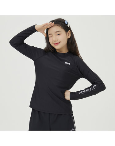 [아레나수영복] 인스파이어 아동 레저 래쉬가드 A4BG1GC81BLK