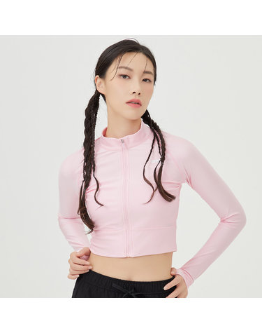 뉴웨이브 레저 크롭 집업 래쉬가드 A4BL1QR42PNK