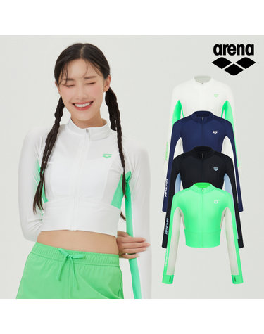 [아레나수영복] 엑티브 레귤러핏 세미크롭 집업 래쉬가드 색상 택1A4BL1QR47