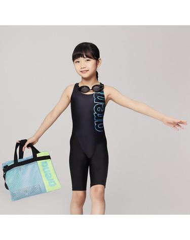 [아레나수영복] 빅로고 여아동 4부 반신 키트 A4BG1KG03BLK