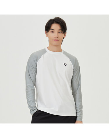 [아레나수영복] 남성 선셋 릴렉스핏 래쉬가드 A4BM1RR46WHT