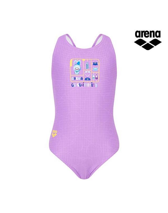 아레나 [아레나수영복] 토이랜드 아동 원피스 U백A5SG1GO01VIO 착용컷