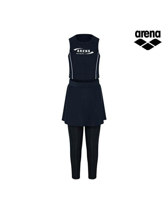 아레나 [아레나수영복] 이지에즈 아동 집업 래쉬가드 3PCS 세트 A5BG1GS82DNV 착용컷
