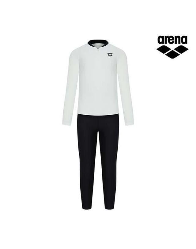 아레나 [아레나수영복] 올리 아동 래쉬가드 세트 A5BB1BS33OWT 착용컷
