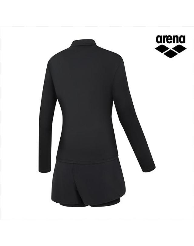 아레나 웨이비 레귤러핏 래쉬가드 세트 A6BL1PS02BLK 착용컷