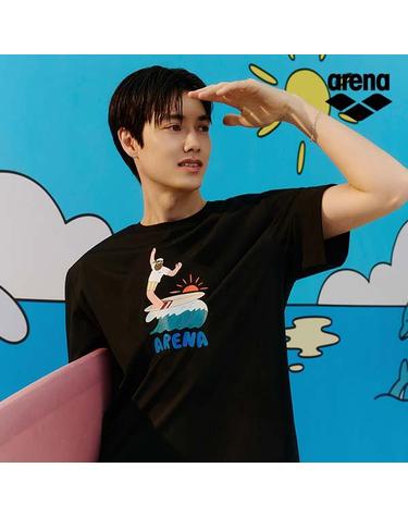 ARENA x 전황일 유니 오버핏 숏슬리브 래쉬가드 A6BC1RR92BLK