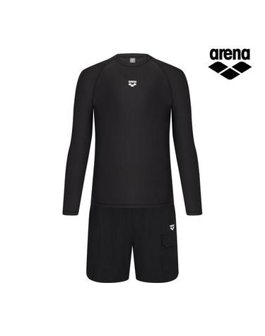 365 레귤러핏 스택로고 긴팔 래쉬가드 세트 A6FM1PC03BLK