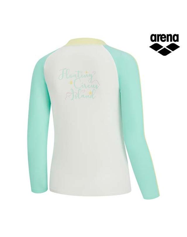 아레나 버블 레귤러핏 집업 래쉬가드 A6BG1GC01WHT 착용컷