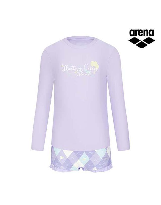 아레나 퍼즐 래쉬가드 세트 A6BG1GS03LAV 착용컷