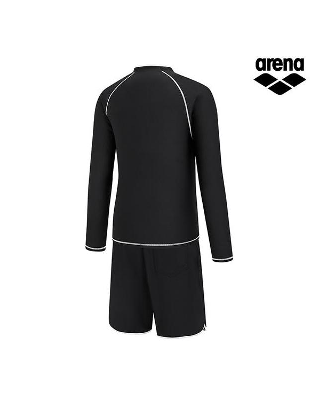아레나 웨이비 레귤러핏 집업 래쉬가드 세트 A6BM1PC01BLK 착용컷