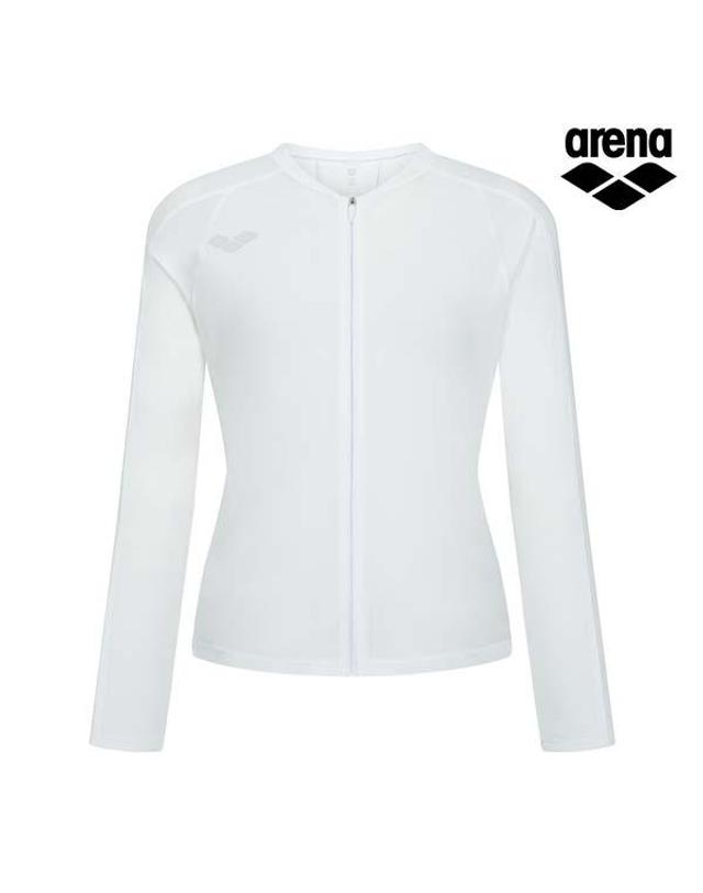 아레나 아이스핏 여성 라이트 집업 래쉬가드 A6BL1QR22WHT 착용컷