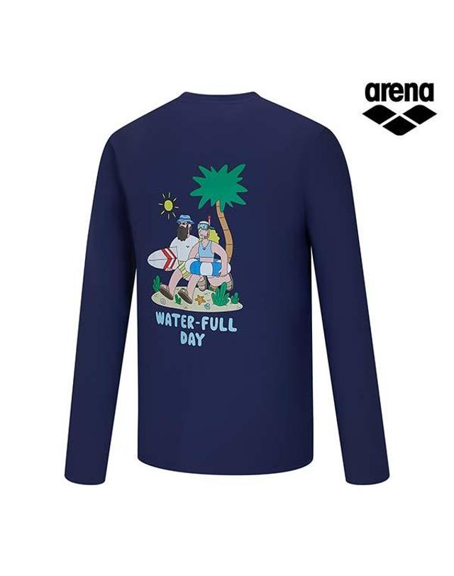 아레나 ARENA x 전황일 남성 루즈핏 래쉬가드 A6BM1RR95NVY 착용컷