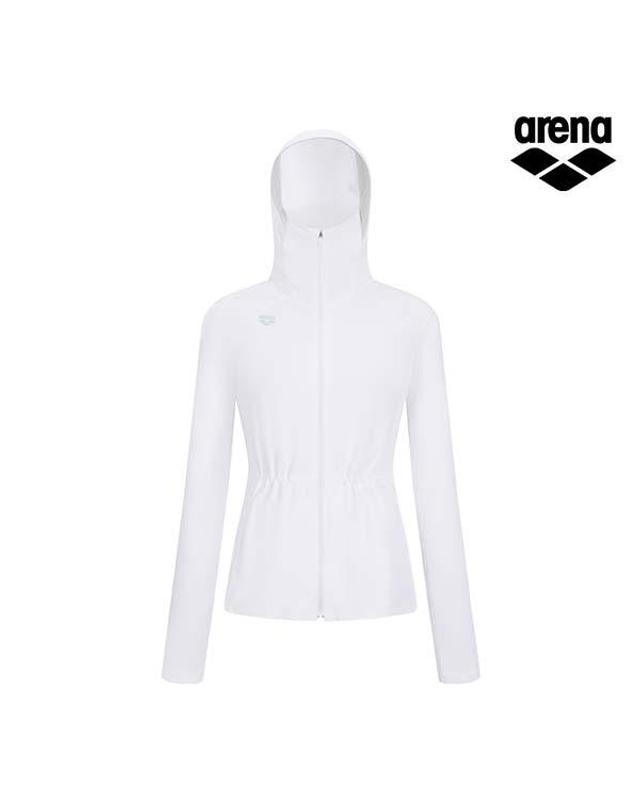 아레나 솔라가드 여성 후드 집업 래쉬가드 A6BL1QR15WHT 착용컷