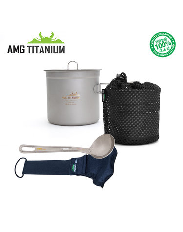 AMG티타늄 코펠(1L/케이스포함) 국자(L/케이스포함) SET  캠핑 백패킹 AMG TITANIUM
