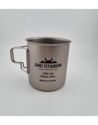 AMG티타늄 싱글월340ml 티타늄컵 백패킹컵 캠핑소주잔