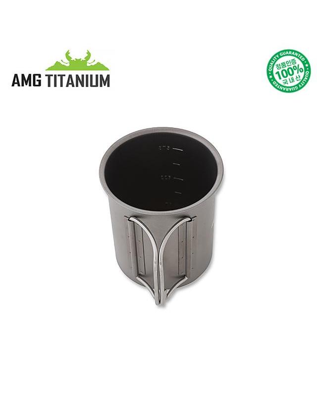 에이엠지티타늄 AMG티타늄 싱글월340ml 티타늄컵 백패킹컵 캠핑소주잔 착용컷