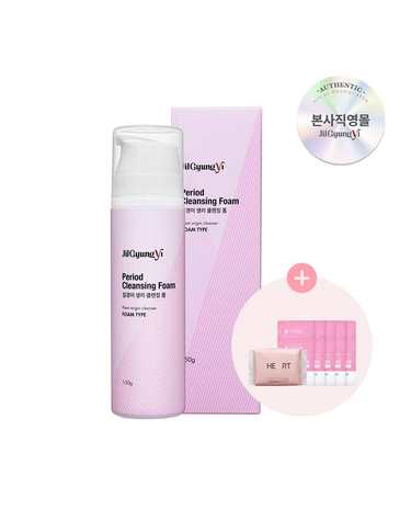 [질경이] 여성청결제 생리 클렌징 폼(150g)+중형4P+퓨어젤 샘플 x10개