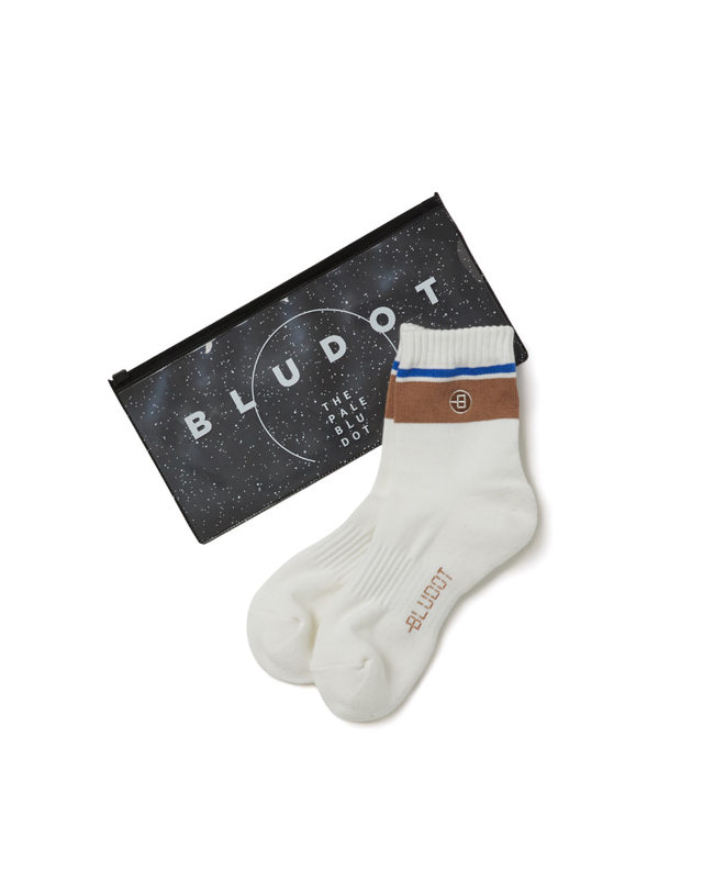 블루닷 [BLUDOT] DASH B POINT SOCKS_WH 착용컷