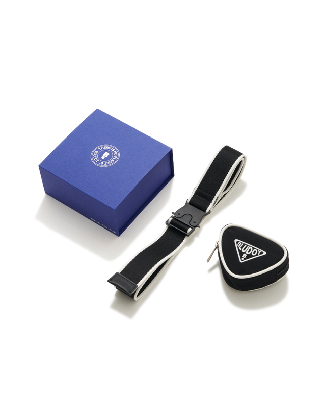 블루닷 [BLUDOT] 블루닷 삼각 볼케이스 + 웨빙벨트 세트_BW 블랙 착용컷