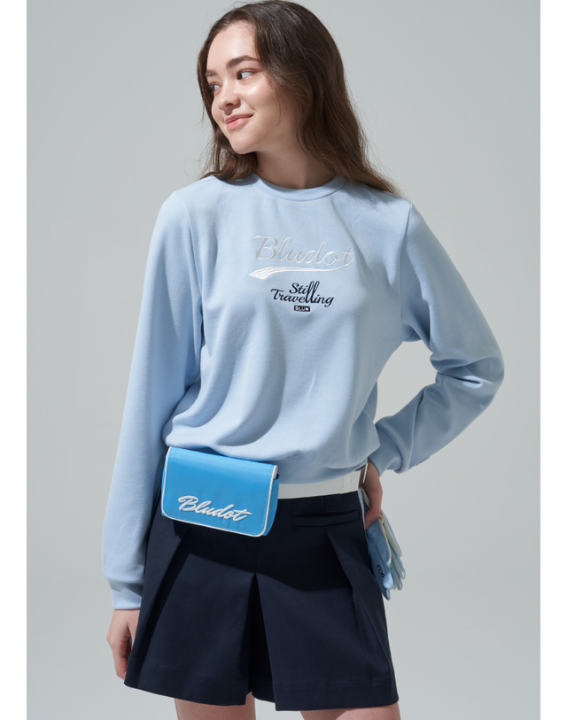 블루닷 [BLUDOT] 타이포 그래픽 자수 벨트백_SB 착용컷