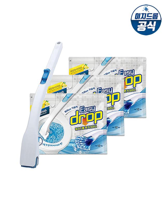 이지드롭 [공식] 이지드롭 변기크리너 핸들 1개+리필 3팩(36개입) 블루 착용컷