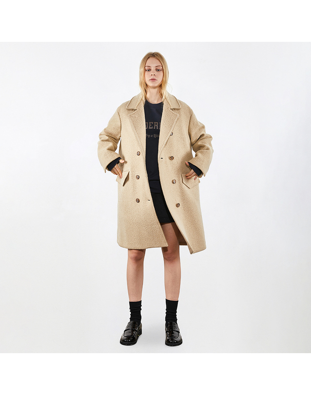 보연 울 링구 더블 반코트 베이지 0086 착용컷