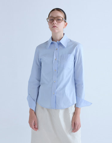 보연 80수 슬림 핏 셔츠 소프트 블루 0181