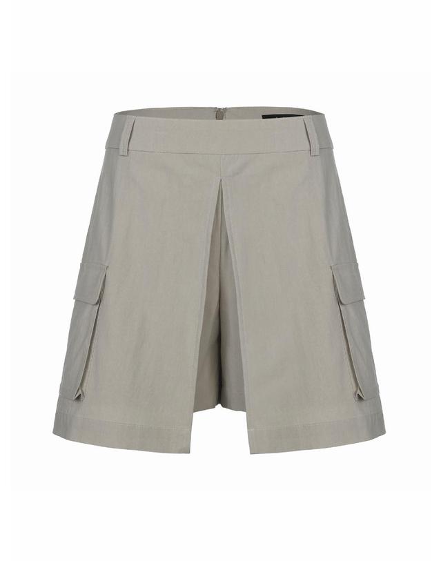 버뮤다그래스 카고 포켓 스커트 팬츠-KHAKI 착용컷