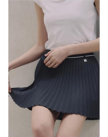 파이핑 아코디언 플리츠 스커트