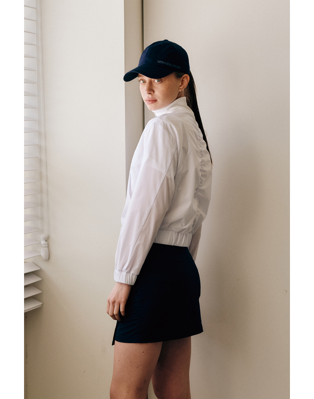 버뮤다그래스 셔링 H라인 큐롯_NAVY 네이비 착용컷