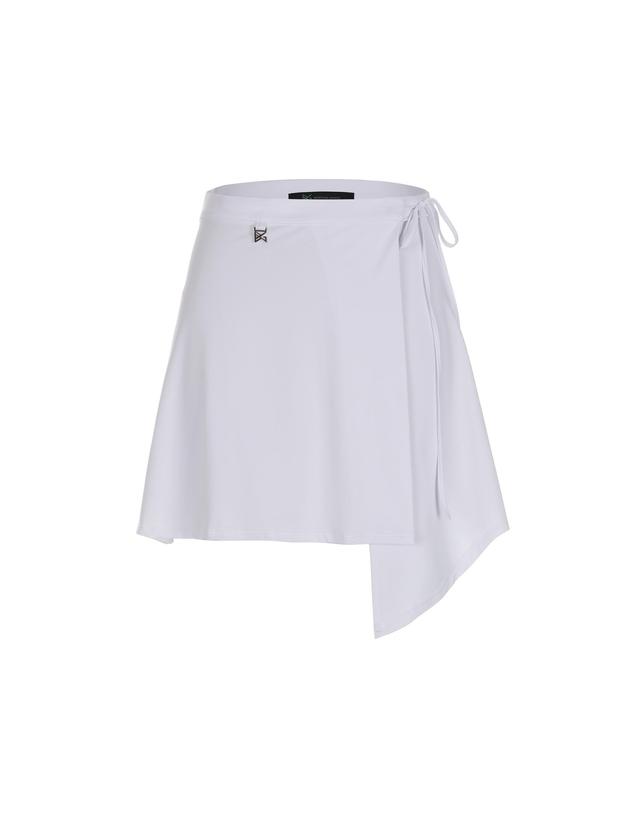 버뮤다그래스 냉감 커버업 랩 스커트_WHITE 베이지 착용컷