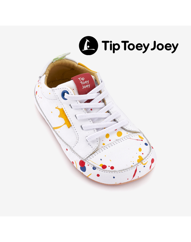 팁 토이 조이 [팁토이조이] 아기 유아 걸음마신발 펑키 아트-화이트 착용컷