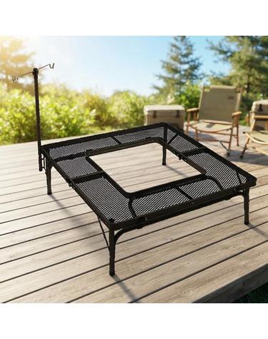 노마드 더블랙 아이언 메쉬 BBQ 캠핑테이블 랜턴걸이 화로대 테이블