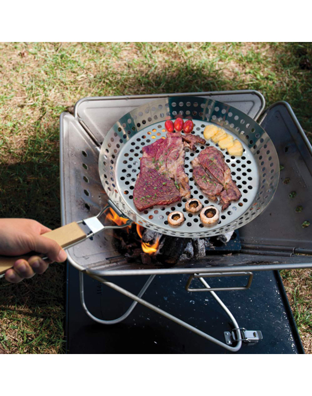 탑앤탑 탑앤탑 스텐 파이어 팬 캠핑 바비큐 BBQ 그릴 화로대 착용컷