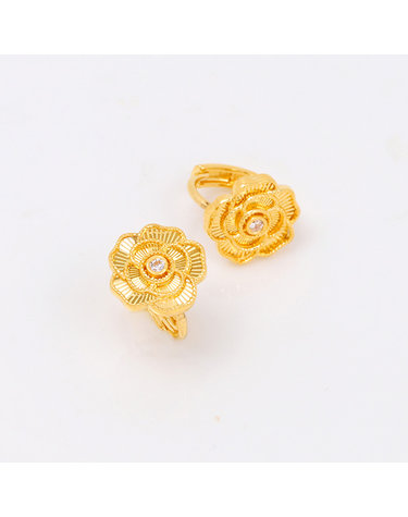 여자 순금 귀걸이 3.75g 장미 [오르망 플라워]