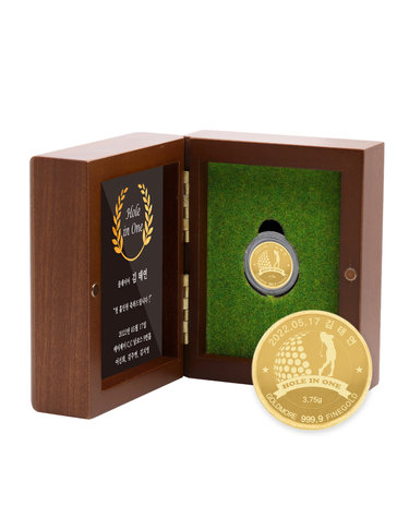 순금 골프코인 미니우드케이스 세로형 3.75g 24K 홀인원 싱글 이글 선물