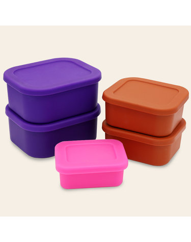 젤리팝 큐브 실리콘 밀폐용기 냉장고밥팩 5P세트 (소1P+중2P+대2P)