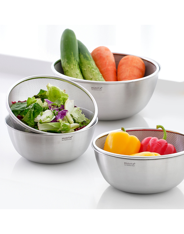 리본제이 무디타 올스텐 믹싱볼 & 채반 2종 세트 22cm (중/2500ml) 착용컷