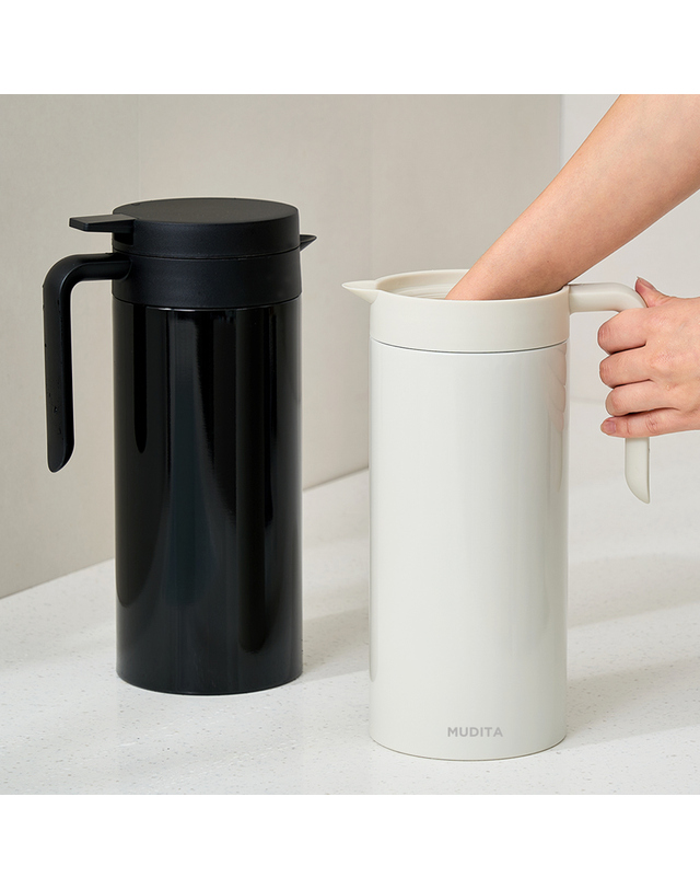 리본제이 무디타 304 스텐 보온 보냉 슬림 진공 주전자 1.5L / 대용량 보온병 테이블팟 저그 착용컷