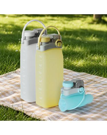 무디타 플래티넘 실리콘 물병 접이식 롤업 텀블러 물통 600ml / 빨대텀블러 휴대용 물통