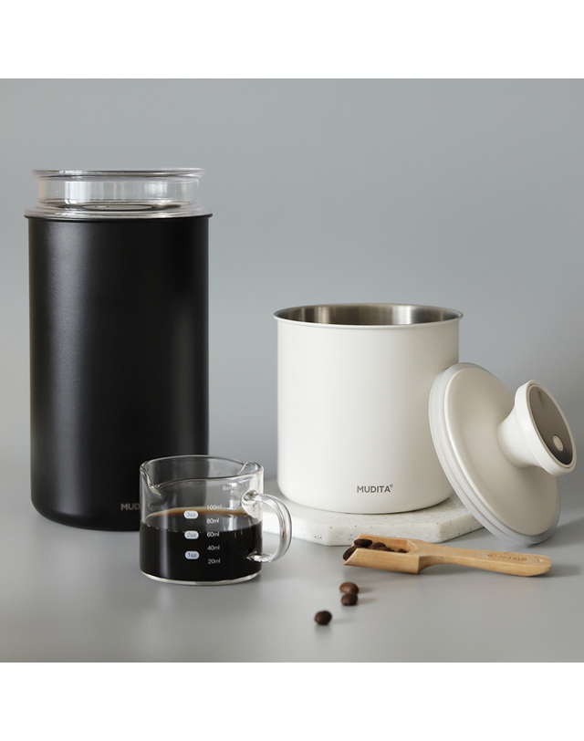 리본제이 무디타 스텐 이중 잠금 진공 캐니스터 원두 보관용기 1400ml / 소분 밀폐용기 착용컷