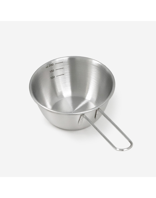 리본제이 304 스텐 롱핸들 미니 계량컵 200ml / 스텐 손잡이 계량컵 믹싱볼 착용컷