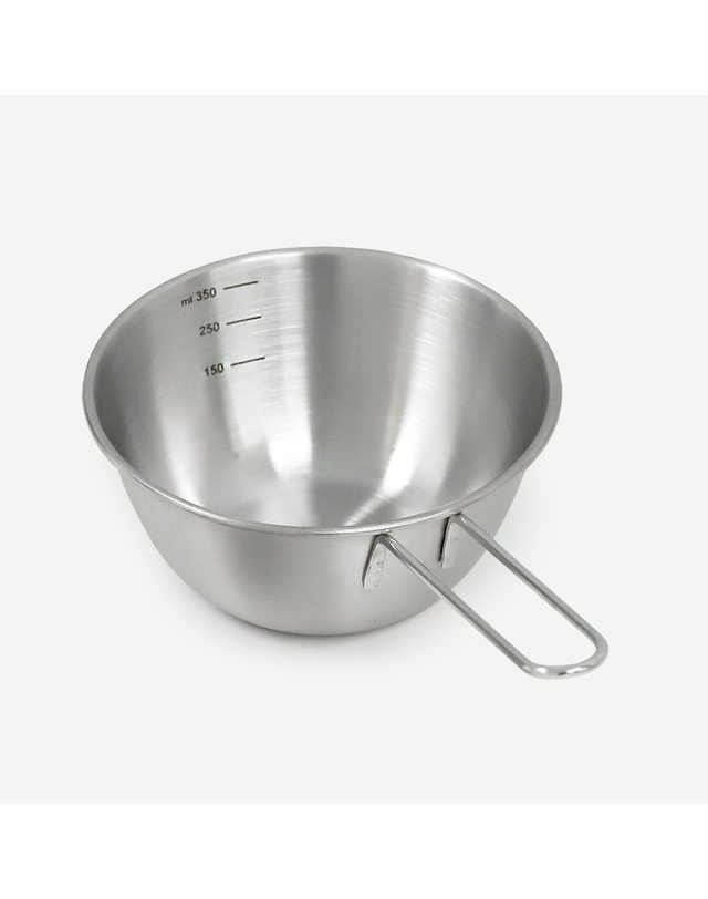 리본제이 304 스텐 롱핸들 미니 계량컵 400ml / 스텐 손잡이 계량컵 믹싱볼 착용컷
