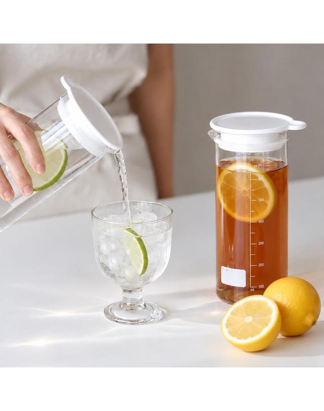 리본제이 듀오 보틀 내열유리 물병 밀폐용기 700ml x 2P / 밀프렙 샐러드보틀 유리병 캐니스터 착용컷