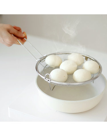 304 스텐 채반 찜기 19cm (탈부착 손잡이 포함) / 원형 핸들 채반 야채 찜기 스티머