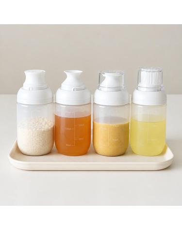 퓨어 실리콘 다용도 양념통 160ml 4P세트 (소스통+소금통+브러쉬+오일병) / 소분용기 소스용기