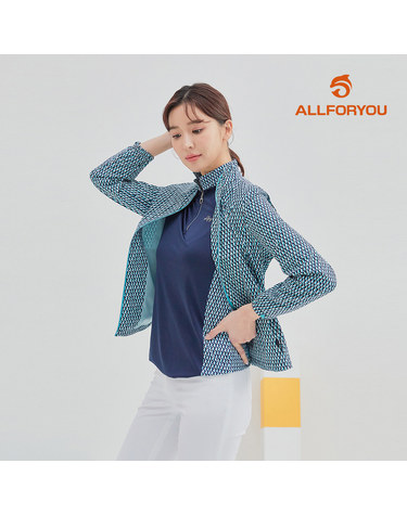 [올포유] [모델착장] 여성 셔링넥 프린트 점퍼 AWJUL1491-904
