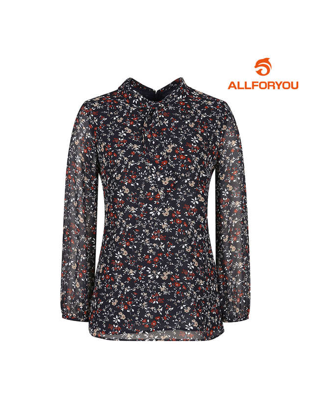 올포유 [올포유] 여성 넥포인트 플라워 쉬폰 블라우스 ALBLL3151-915_G 착용컷