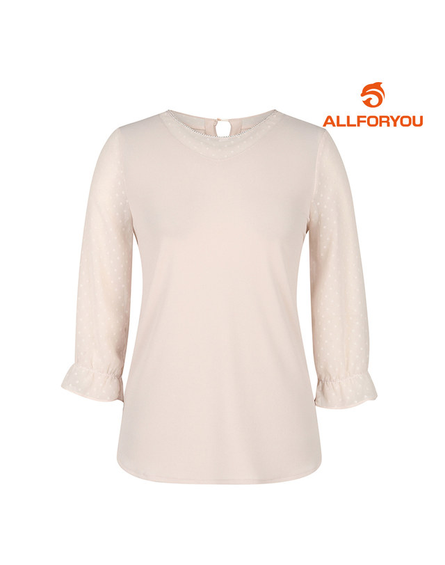 올포유 [올포유] 여름 여성 소매 쉬폰 블라우스형 티셔츠 ALTRL3121-509 착용컷
